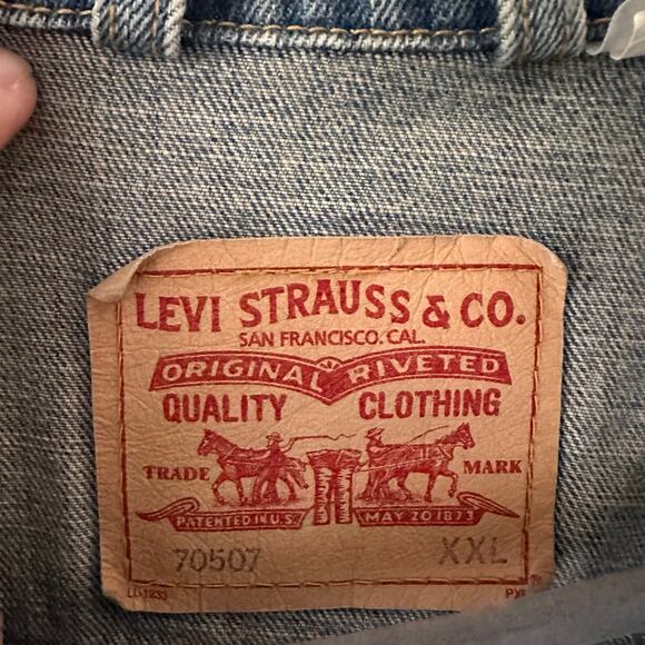 Levi's Men's Trucker Denim Jean Jacket 100% Cotton Western Cowboy Casual XXL - Picture 2 of 6